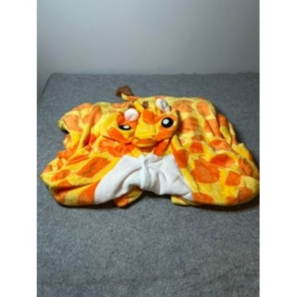 Giraffe Animal Costume Plush Fleece Kigurumi Jumpsuit Yellow Orange L/XL